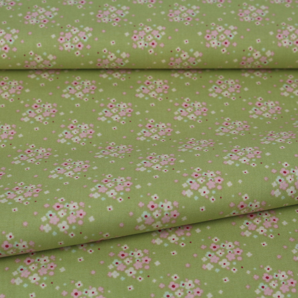 Baumwollstoff / Druckstoff Tilda Jean Olive Apple Bloom von Tone Finnanger